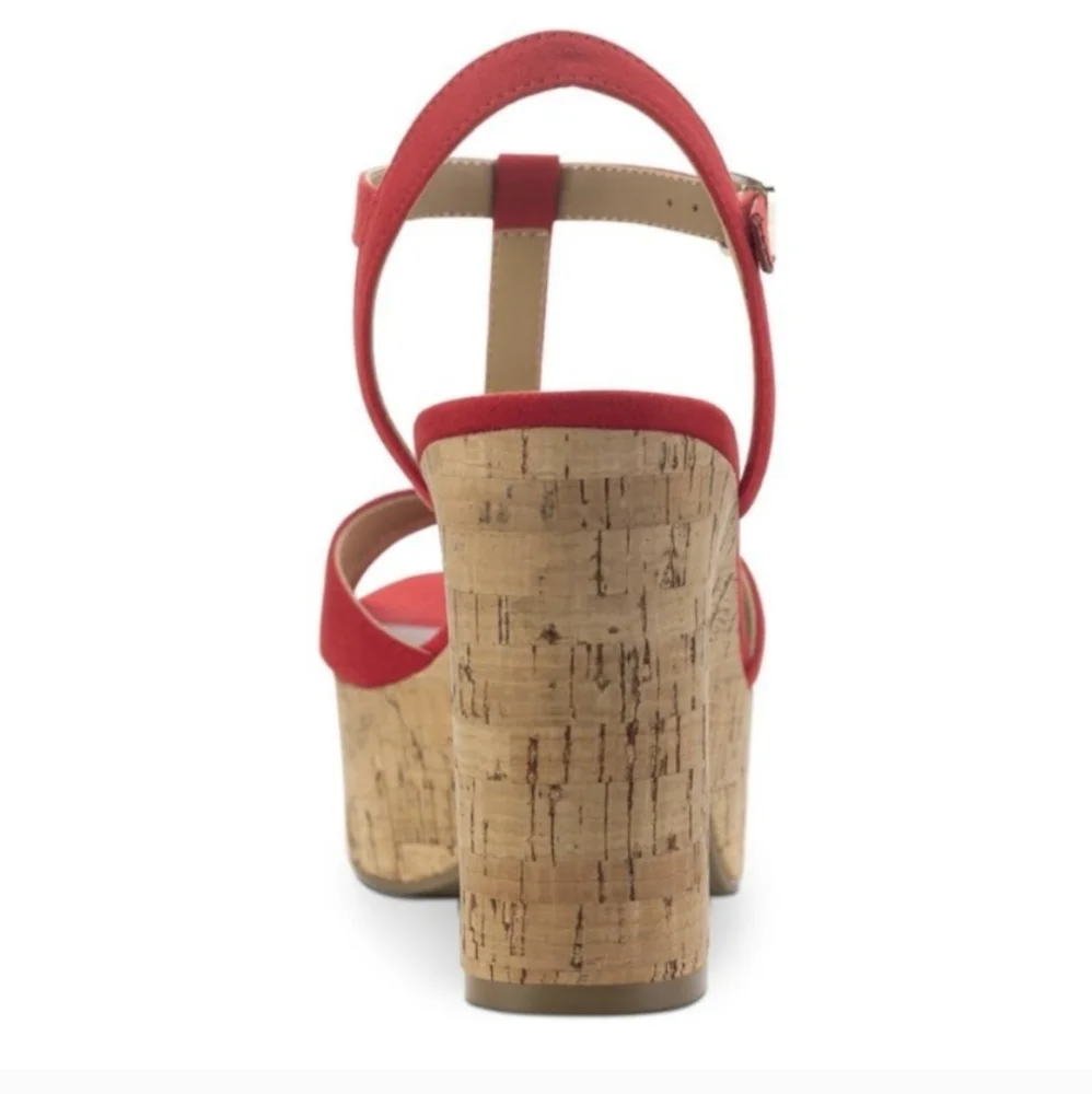 Sun + Stone Jillien Red Platform Slingback Sandals - Picture 4 of 5